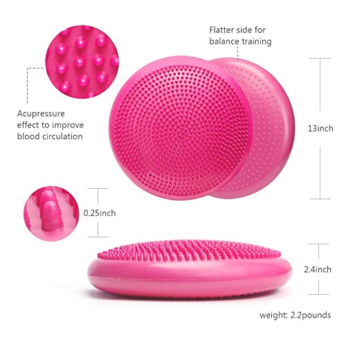 WIWAPLEX WIWAPLE Wiggle Seat, Inflatable Stability Balance Disc Wobble Cushion, Balance Disc Wiggle Seat, Flexible Seating Classroom with Free Air Pump Sensory Kids (Office & Home & School) (Pink) - Image 2