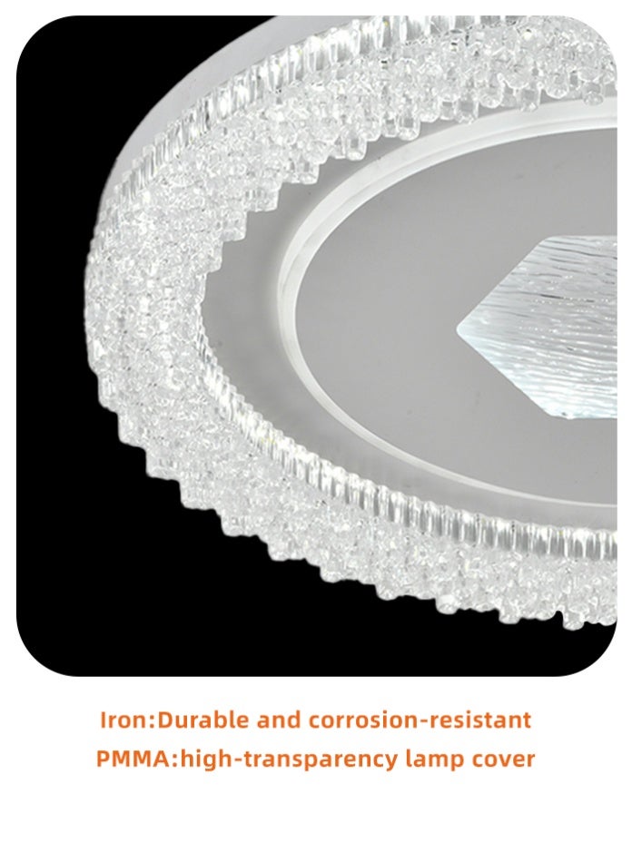 Vmax 100W LED 49cm Ceiling Light Round 3-Color (3000K/4000K/6500K), No Flicker, 8000Lm High Brightness – Iron + PMMA – Modern Flush Mount Lamp - Image 3