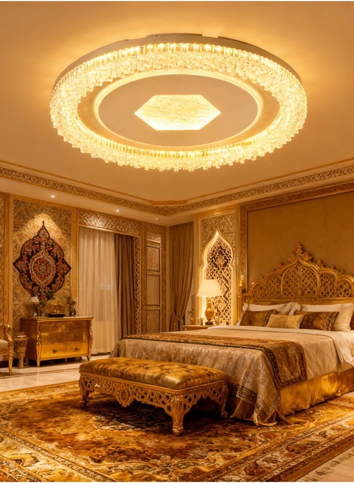 Vmax 100W LED 49cm Ceiling Light Round 3-Color (3000K/4000K/6500K), No Flicker, 8000Lm High Brightness – Iron + PMMA – Modern Flush Mount Lamp - Image 5