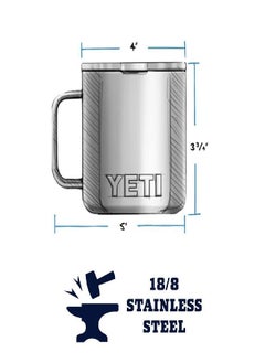 YETI YETI Rambler 14 oz Mug, Vacuum Insulated, Stainless Steel with MagSlider Lid, Charcoal  - Image 3