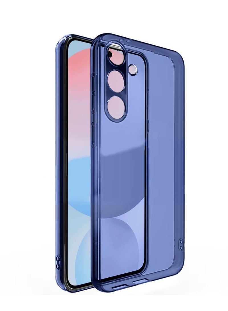 Wtech Samsung Galaxy A56 5G 2025 / Samsung Galaxy A36 5G 2025 Premium Soft TPU Transparent Crystal Phone Case Cover - Clear/Navy Blue - Image 1