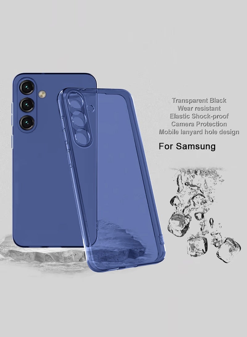 Wtech Samsung Galaxy A56 5G 2025 / Samsung Galaxy A36 5G 2025 Premium Soft TPU Transparent Crystal Phone Case Cover - Clear/Navy Blue - Image 2