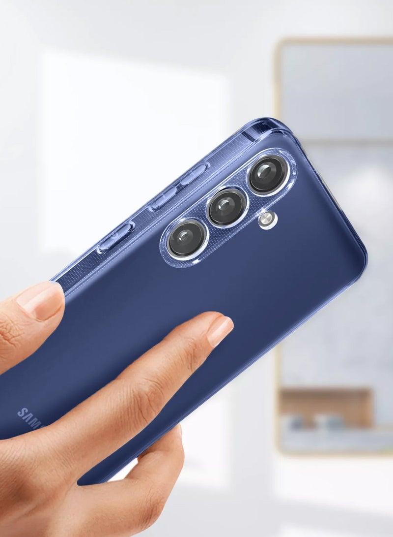 Wtech Samsung Galaxy A56 5G 2025 / Samsung Galaxy A36 5G 2025 Premium Soft TPU Transparent Crystal Phone Case Cover - Clear/Navy Blue - Image 3