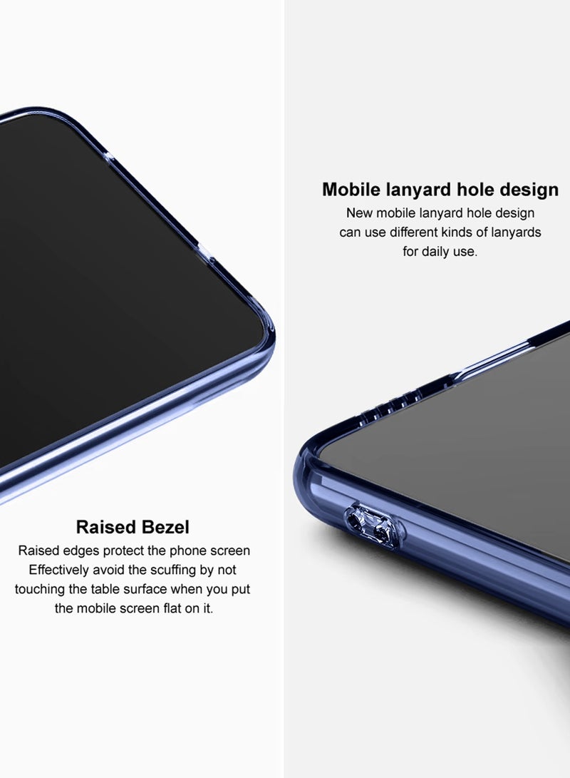 Wtech Samsung Galaxy A56 5G 2025 / Samsung Galaxy A36 5G 2025 Premium Soft TPU Transparent Crystal Phone Case Cover - Clear/Navy Blue - Image 5