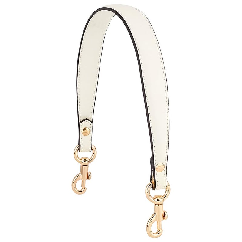 PH PandaHall Short Bag Strap, 20.3 Inch Off White Imitation Leather Purse Straps 1 Inch Wide Bag Strap Replacement Purse Handbag Straps for Women Men DIY Underarm Bag Handbag, Golden Hardware - Image 1