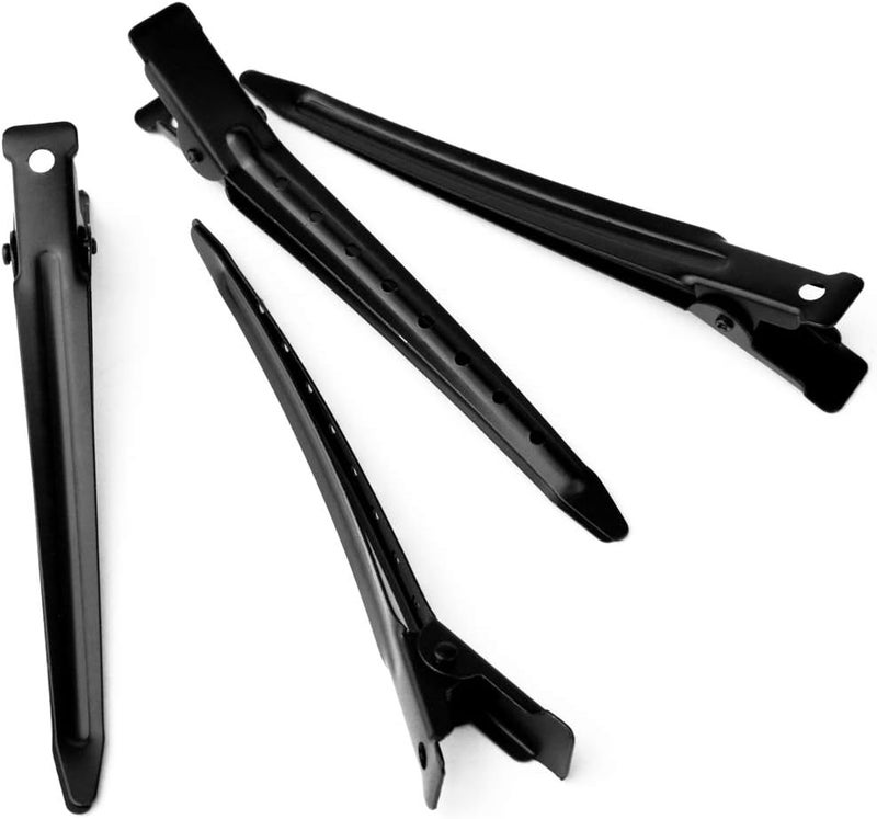 Bantoye 24 Packs Duck Bill Clips, 3.35 Inches Rustproof Metal Alligator Curl Clips with Holes for Hair Styling, Hair Coloring, Black - Image 4