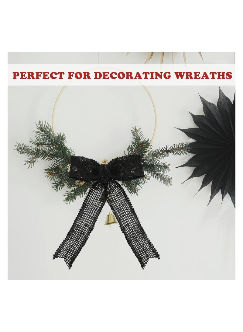 SYOSI 2 Rolls Burlap Fabric Craft Ribbon, Burlap Roll Ribbon, Natural Jute Fabric Crafts Ribbon for Wedding Gifts Burlap Fabric DIY Packing Vintage Wedding Party Decoration, Colorful Satin Ribbon (5m*6cm) - Image 4