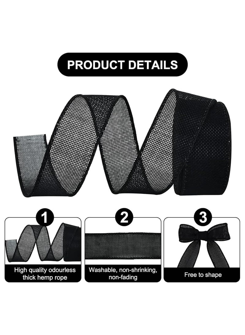 SYOSI 2 Rolls Burlap Fabric Craft Ribbon, Burlap Roll Ribbon, Natural Jute Fabric Crafts Ribbon for Wedding Gifts Burlap Fabric DIY Packing Vintage Wedding Party Decoration, Colorful Satin Ribbon (5m*6cm) - Image 5