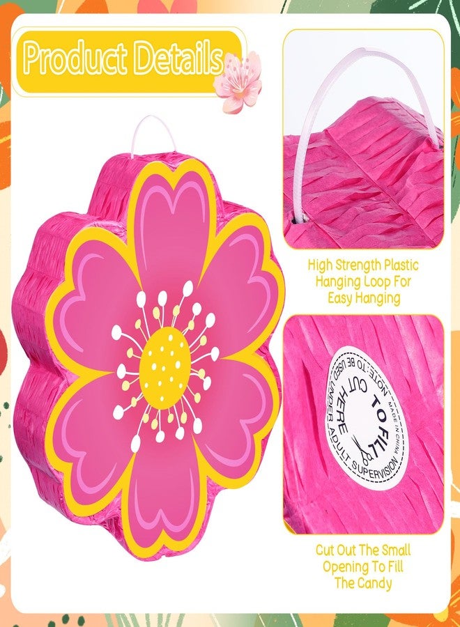 Aoriher Daisy Flower Piñata Set with Blindfold and Bat Pink Flower Piñata Daisy Hippie Boho Game for Birthday Baby Shower Gender Reveal Wedding Floral Mother's Day Princess Party Supplies Decorations - Image 3