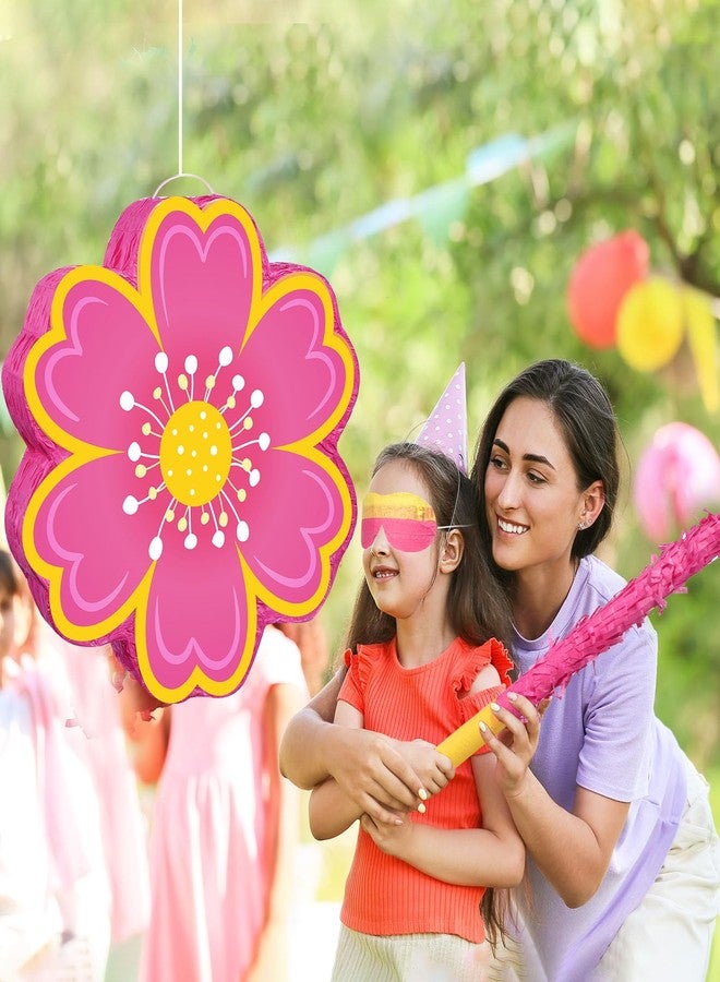 Aoriher Daisy Flower Piñata Set with Blindfold and Bat Pink Flower Piñata Daisy Hippie Boho Game for Birthday Baby Shower Gender Reveal Wedding Floral Mother's Day Princess Party Supplies Decorations - Image 5