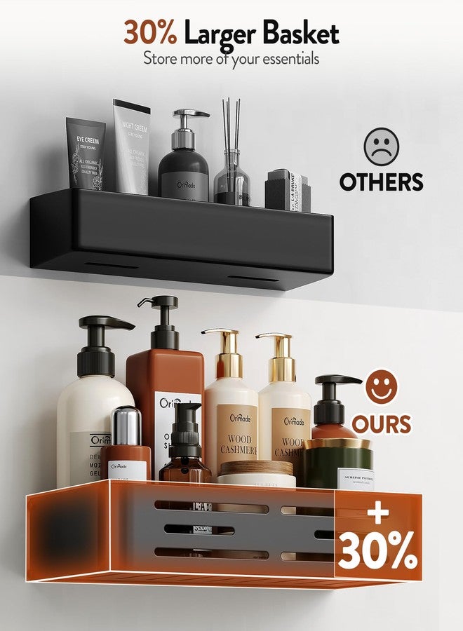 Orimade Aluminum Over the Door Shower Caddy, Rustproof Hanging Shower Organizer, Heavy Duty 44LB, Adjustable Height, Safe Rounded Edges, Bottom Plate to Hold Small Items, for Bathroom Storage, 2-Tier - Image 5