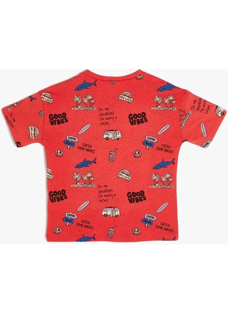 KOTON Boy's T-Shirt Red 4SMB10134TK