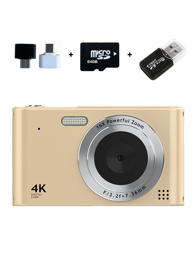Generic Digital Camera for Kids 4K 16X Digital  Portable Pocket Camera - With 32GB Memory Card  - Image 1