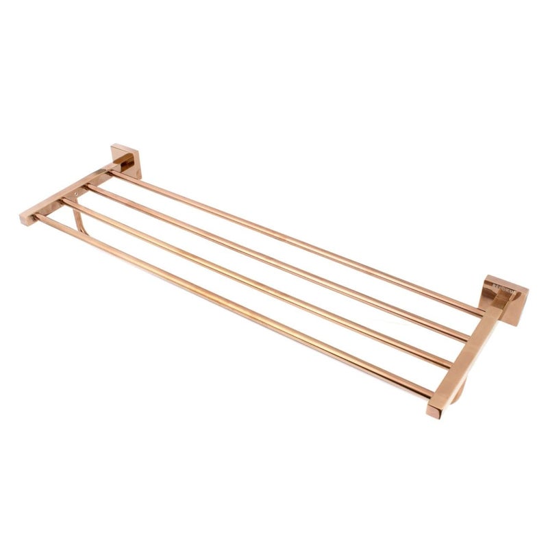 Shopertuniti Stainless Steel Wall-Mounted Towel Rack/Bathroom Towel Hanger/Towel Holder/Stand/Bathroom Accessories (Rose Gold) - Image 3