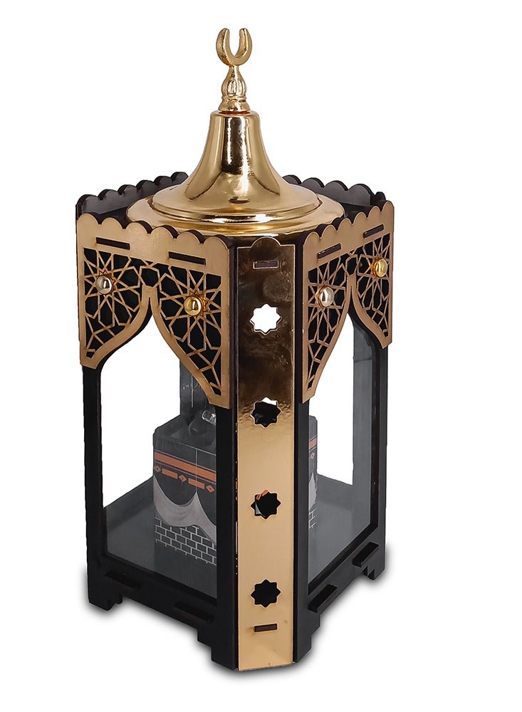 فانوس رمضان الخشبي بتصميم هلال  - Image 1