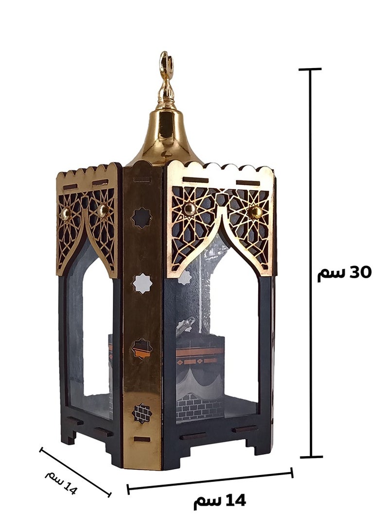 فانوس رمضان الخشبي بتصميم هلال  - Image 2