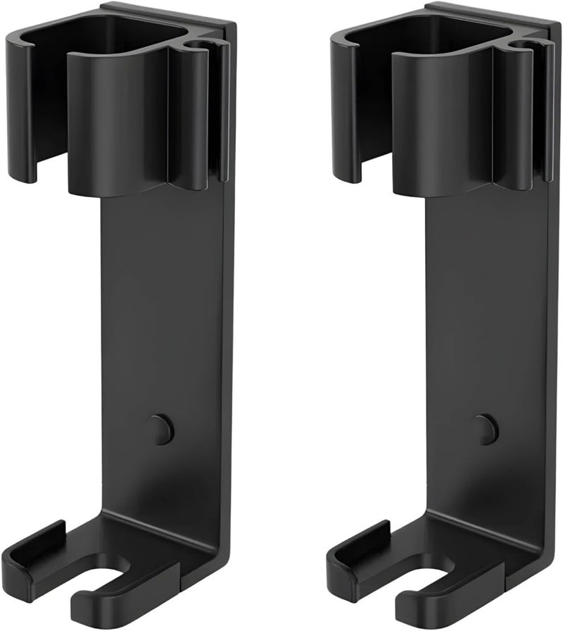 Black Curling Iron Holder with Dual-Slot Design, Wall Mount Hair Styling Tool Organizer, 2 Pcs Aluminum Hanging Rack - Image 1