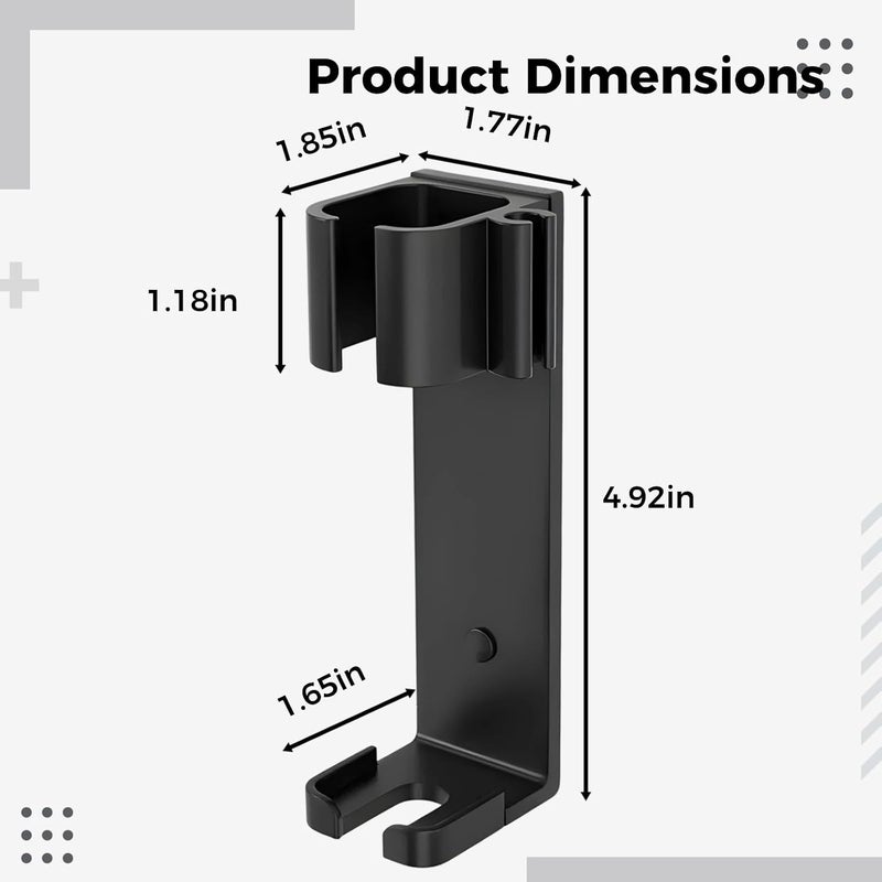 Black Curling Iron Holder with Dual-Slot Design, Wall Mount Hair Styling Tool Organizer, 2 Pcs Aluminum Hanging Rack - Image 4