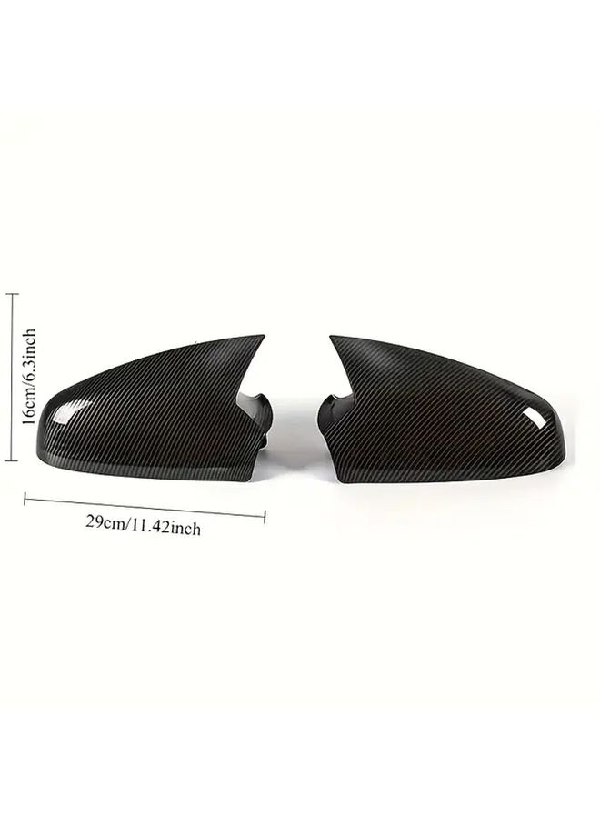 Carbon Fiber Horn Side Mirror Cover For Vauxhall Opel Astra H MK5 2004 2009 Glossy Black Rearview Cap - Image 2