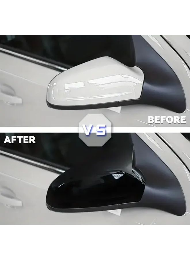 Carbon Fiber Horn Side Mirror Cover For Vauxhall Opel Astra H MK5 2004 2009 Glossy Black Rearview Cap - Image 4