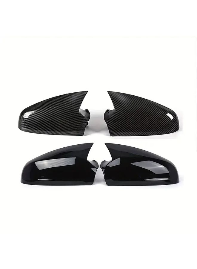 Carbon Fiber Horn Side Mirror Cover For Vauxhall Opel Astra H MK5 2004 2009 Glossy Black Rearview Cap - Image 5