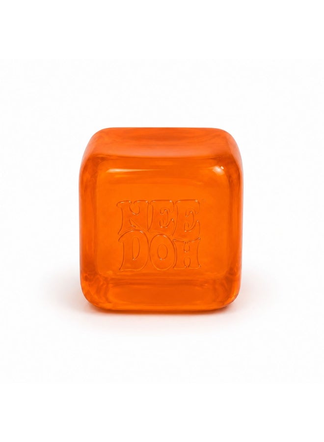 Needoh Fapple Single Piece Nice Cube Squishy Stress Relief Toy | Soft Squeeze Fidget Sensory Cube | Slow Rising Squash Toy for Kids & Adults | Anxiety Relief Desk Toy | Age 3+-Orange - Image 2