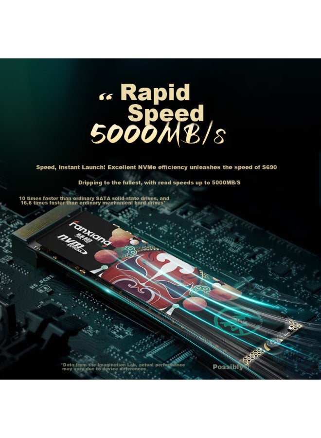 fanxiang فانشيانغ 1 تيرابايت SSD محرك الحالة الصلبة واجهة M.2 بروتوكول NVMe PCIe 4.0 X4 ملحق تخزين كمبيوتر مكتبي محمول Ai S690 - Image 1