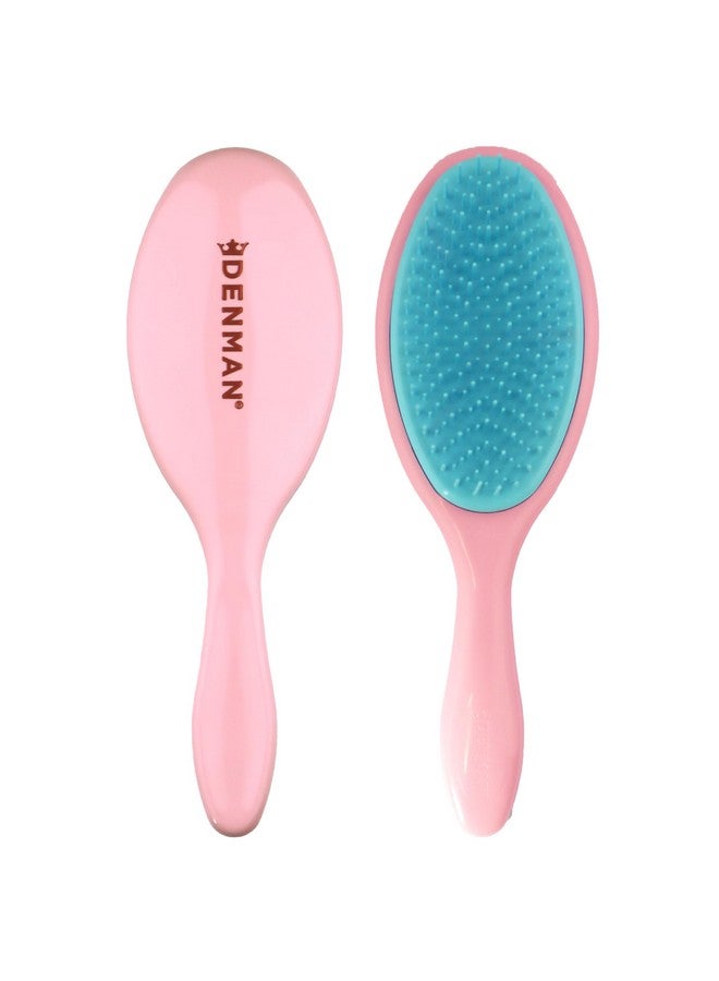 دنمان فرشاة شعر دينمان لفك تشابك الشعر الرطب، مناسبة لجميع أنواع الشعر للنساء والأطفال والرجال - فرشاة شعر رطبة مناسبة للجميع - (وردي) D95 - Image 1