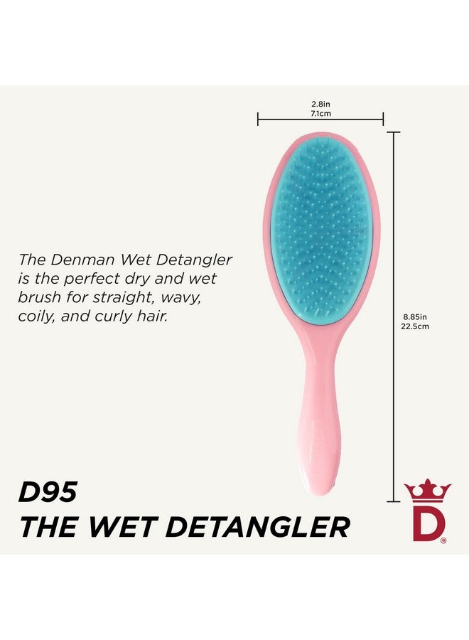 دنمان فرشاة شعر دينمان لفك تشابك الشعر الرطب، مناسبة لجميع أنواع الشعر للنساء والأطفال والرجال - فرشاة شعر رطبة مناسبة للجميع - (وردي) D95 - Image 2
