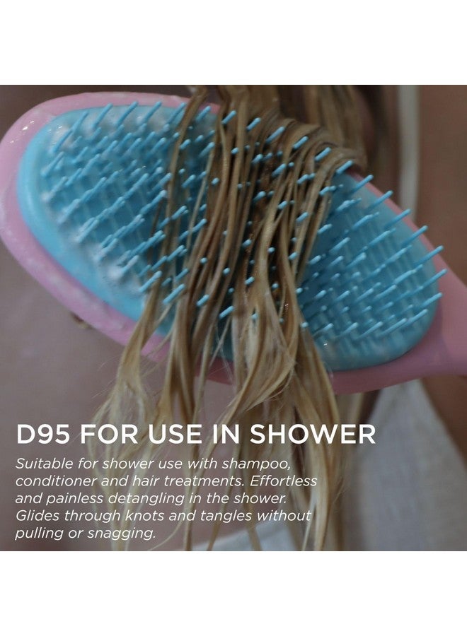 دنمان فرشاة شعر دينمان لفك تشابك الشعر الرطب، مناسبة لجميع أنواع الشعر للنساء والأطفال والرجال - فرشاة شعر رطبة مناسبة للجميع - (وردي) D95 - Image 4