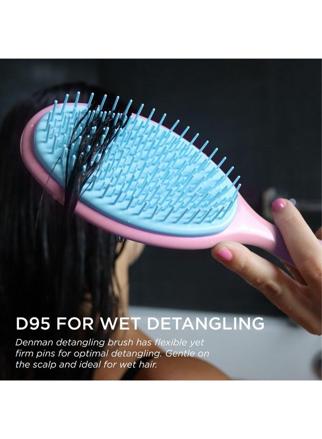 دنمان فرشاة شعر دينمان لفك تشابك الشعر الرطب، مناسبة لجميع أنواع الشعر للنساء والأطفال والرجال - فرشاة شعر رطبة مناسبة للجميع - (وردي) D95 - Image 3