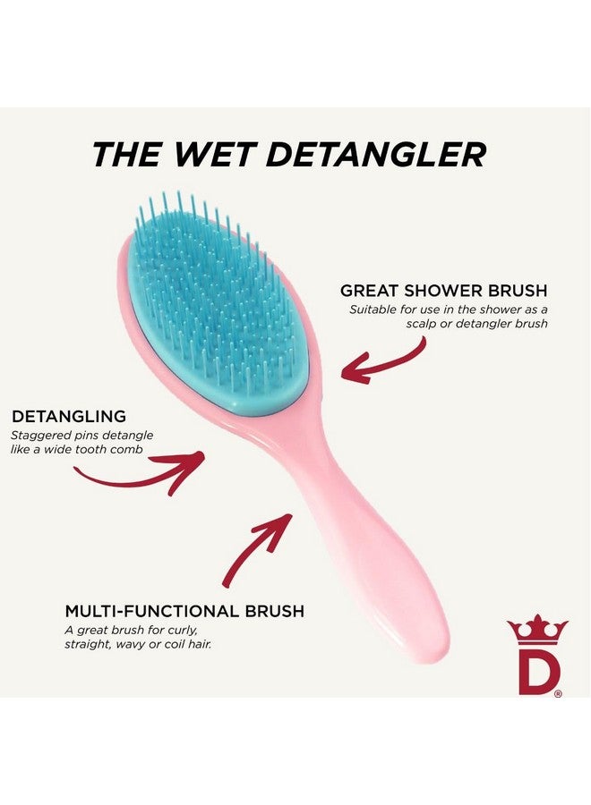 دنمان فرشاة شعر دينمان لفك تشابك الشعر الرطب، مناسبة لجميع أنواع الشعر للنساء والأطفال والرجال - فرشاة شعر رطبة مناسبة للجميع - (وردي) D95 - Image 5