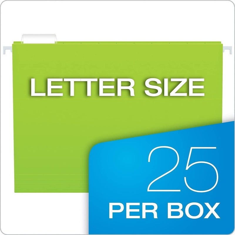 Pendaflex Hanging File Folders, 25-Pack, Letter Size, Bright Neon Assorted Colors, Document Organization for Home Office and School Supplies, Includes Clear Tabs with Labels, 1/5-Cut Adjustable - Image 5
