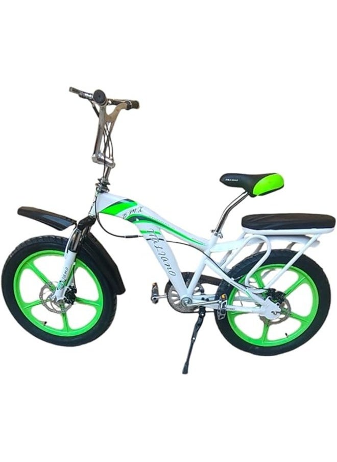 Generic Niger 20-Inch Bike – White with Green, Aluminum Rims, Stylish and Comfortable Design for Kids  - Image 1