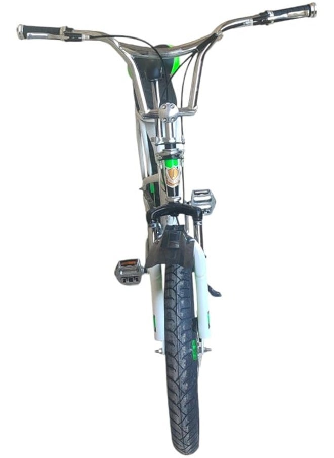 Generic Niger 20-Inch Bike – White with Green, Aluminum Rims, Stylish and Comfortable Design for Kids  - Image 4