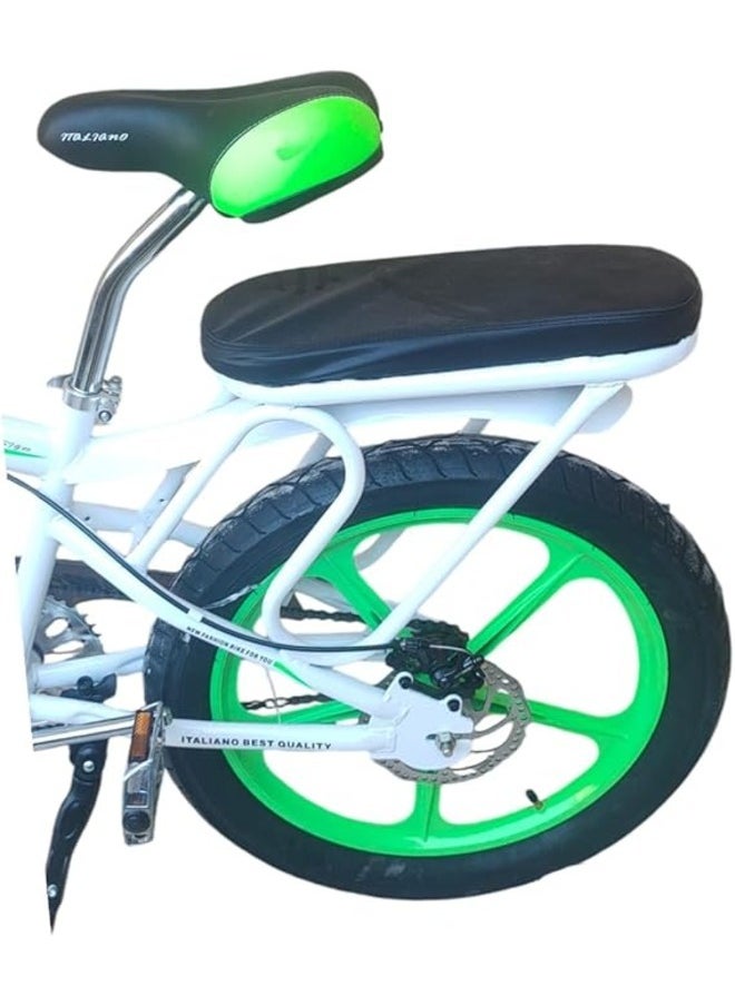 Generic Niger 20-Inch Bike – White with Green, Aluminum Rims, Stylish and Comfortable Design for Kids  - Image 3