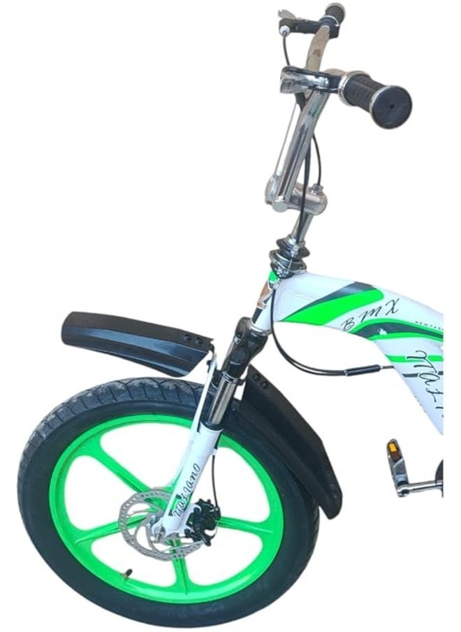 Generic Niger 20-Inch Bike – White with Green, Aluminum Rims, Stylish and Comfortable Design for Kids  - Image 2