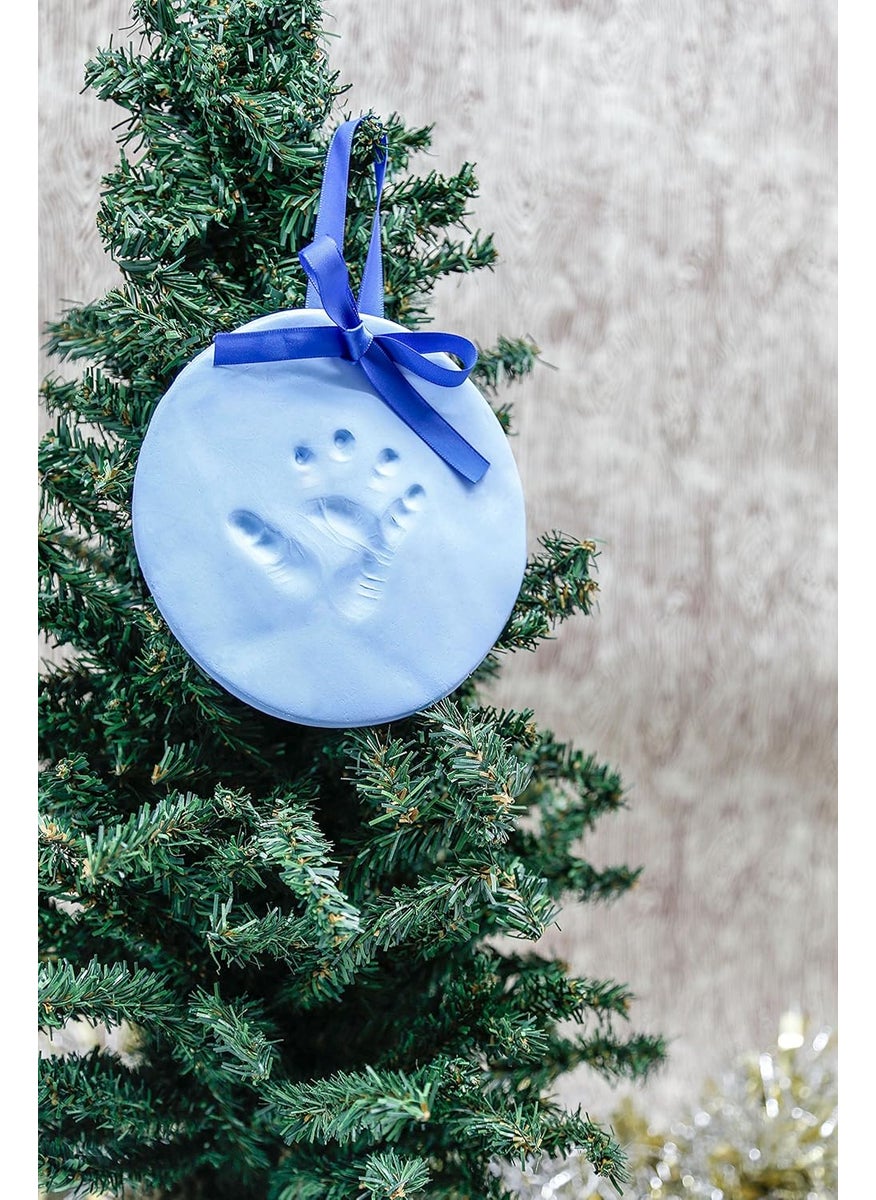 pearhead Pearhead Easy DIY Babyprints Baby Handprint or Footprint Ornament Kit with Ribbon Blue Pack of 2  - Image 5