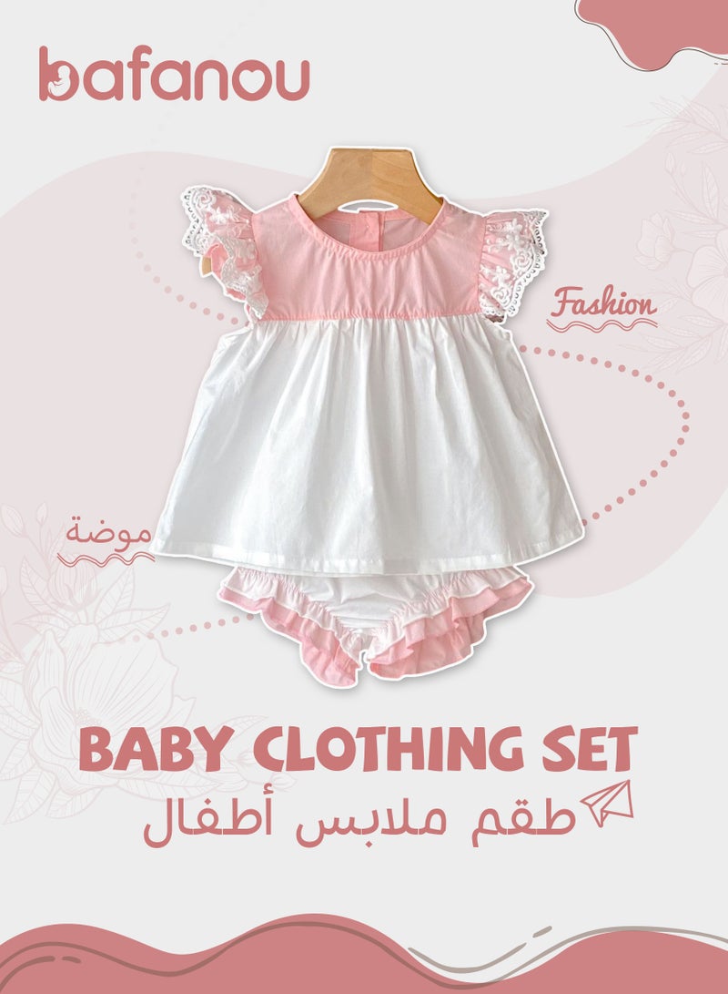 Bafanou Bafanou Summer Baby Girls Top And Shorts 2 Pcs Sets Infant Patchwork Clothes Sets for 0-4Y Girls Toddler Breathable Clothing  - Image 1