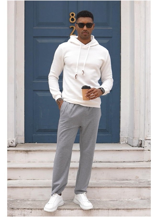 COOFANDY - Men'S Cotton Sweatpants Open Bottom Lounge Pants Lightweight Casual Pants With Pockets Grey - Image 1