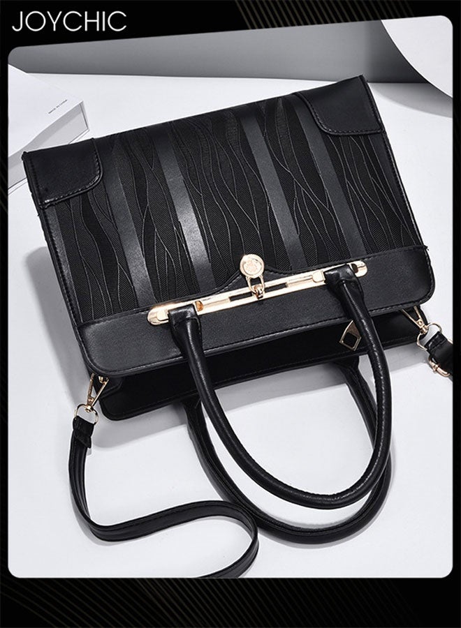 Joychic حقيبة يد نسائية كلاسيكية بسعة كبيرة مقاومة للاهتراء لحملها على الكتف أو كروس بودي - Image 3
