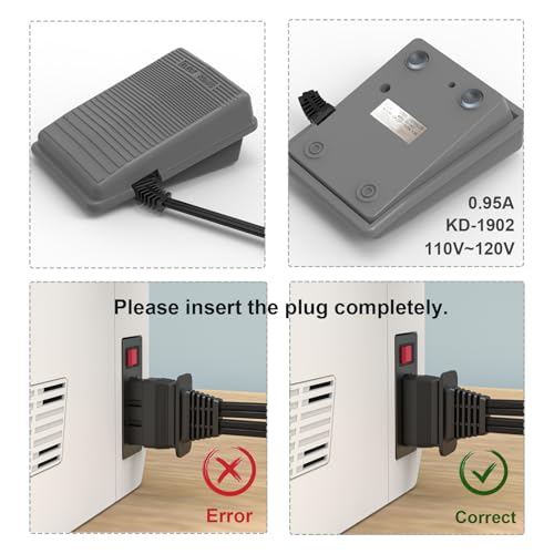 BRIGHTLYLIT Sewing Machine Pedal and Power Cord for Brother, Compatible with Brother #J00360051 JX2517 LX3817 1034D XL2600i LS2125 XM2701 LX3125 KD1902 VX1120 LS1217 LX3014 LX2500 XR65 XL5130 XR3774 1634D ST371HD - Image 4