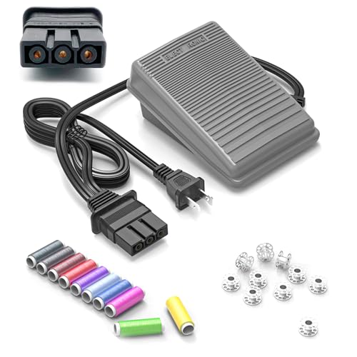 BRIGHTLYLIT Sewing Machine Pedal and Power Cord for Brother, Compatible with Brother #J00360051 JX2517 LX3817 1034D XL2600i LS2125 XM2701 LX3125 KD1902 VX1120 LS1217 LX3014 LX2500 XR65 XL5130 XR3774 1634D ST371HD - Image 1