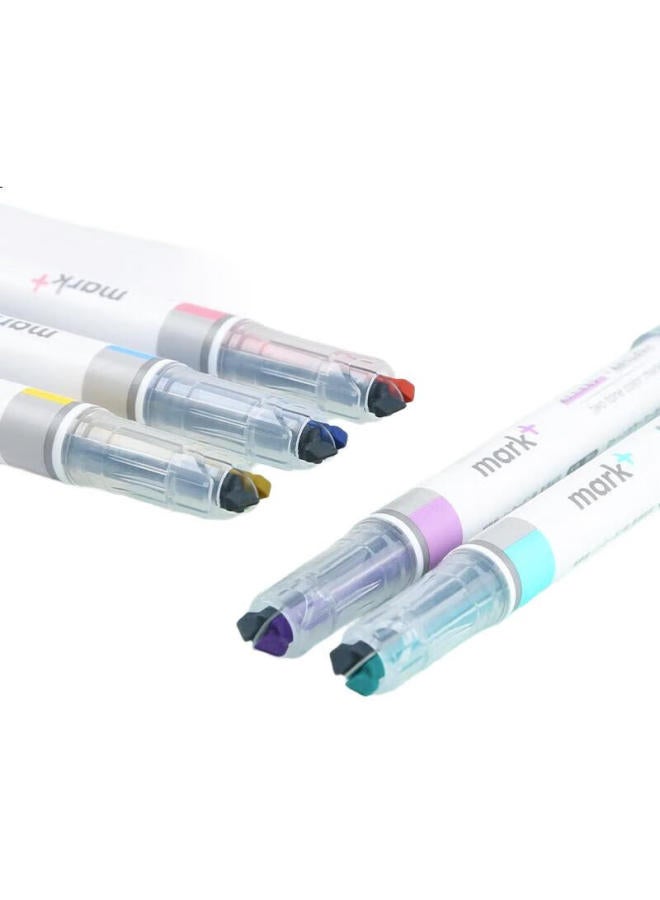 كوكويو Kokuyo Imported Mark Limited Edition قلم تمياز مزدوج الرأس لمراجعة الامتحانات وتحديد العلامات الرئيسية، مجموعة من 5 ألوان، Pm-mt100 - Image 3