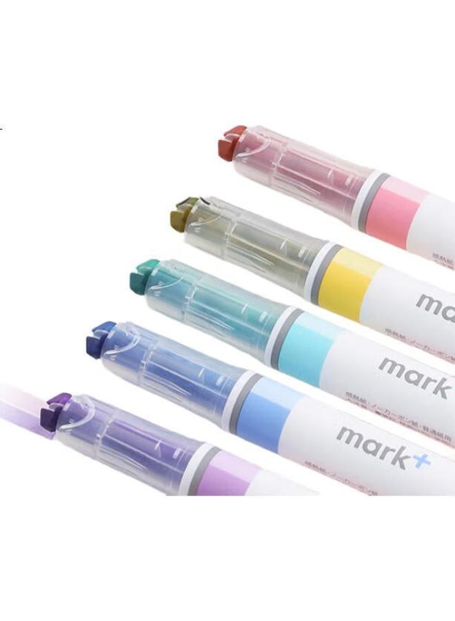 كوكويو Kokuyo Imported Mark Limited Edition قلم تمياز مزدوج الرأس لمراجعة الامتحانات وتحديد العلامات الرئيسية، مجموعة من 5 ألوان، Pm-mt100 - Image 1