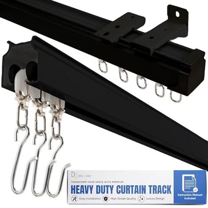 JOS HAZ CEILING CURTAIN TRACK SET 3FT164FT 5 METER PREMIUM HEAVY DUTY CURTAIN TRACK CEILING MOUNT AND WALL MOUNT FOR ROOM DIVIDER LIVING ROOM BEDROOM OFFICE