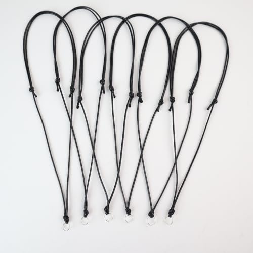 FANASY 20 Pcs Black Necklace Cord for Pendant, Necklace String Adjustable Knotted Handmade Craft Choker with Metal Ring for Hanging Pendants Rope（Style 1） - Image 5
