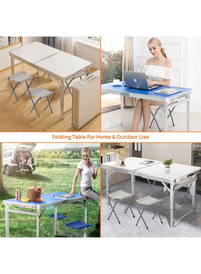 DEXO طاولة قابلة للطي من سبائك الألمنيوم المحمولة – تتسع لـ 4 أشخاص، تصميم خارجي حديث للتخييم، تناول الطعام، الصالة الرياضية والنزهات - Image 4