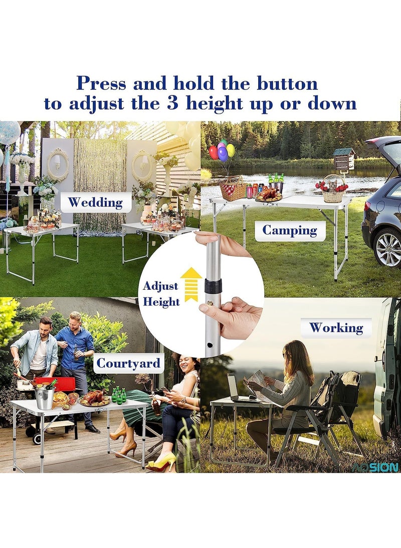 DEXO طاولة قابلة للطي من سبائك الألمنيوم المحمولة – تتسع لـ 4 أشخاص، تصميم خارجي حديث للتخييم، تناول الطعام، الصالة الرياضية والنزهات - Image 3