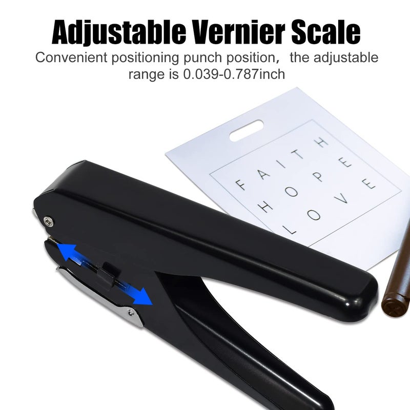 JIKIOU Hole Punch, Upgraded All-Metal Construction Hole Punch, Hole Puncher for DIY Crafts Paper (Elliptical Aperture:0.6 x 0.16 inch) - Image 5